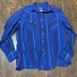 Vintage Wrangler Pearl Snap button down, size XL